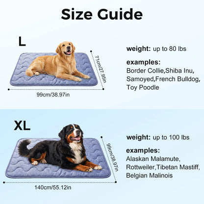 Premium Dog Cooling Pad - Thin & Thick Options, Q-MAX>0.4, Washable, No Gel/Electric, Non-Slip Nylon, Stylish Geometric & Classic Designs, Perfect for Outdoor & Tile Use, Ideal Summer Crate Bed for Large Dogs
