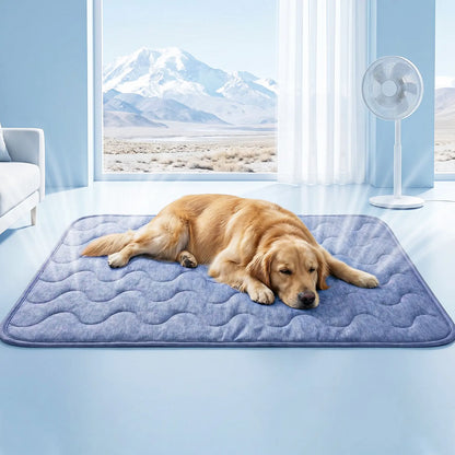 Premium Dog Cooling Pad - Thin & Thick Options, Q-MAX>0.4, Washable, No Gel/Electric, Non-Slip Nylon, Stylish Geometric & Classic Designs, Perfect for Outdoor & Tile Use, Ideal Summer Crate Bed for Large Dogs
