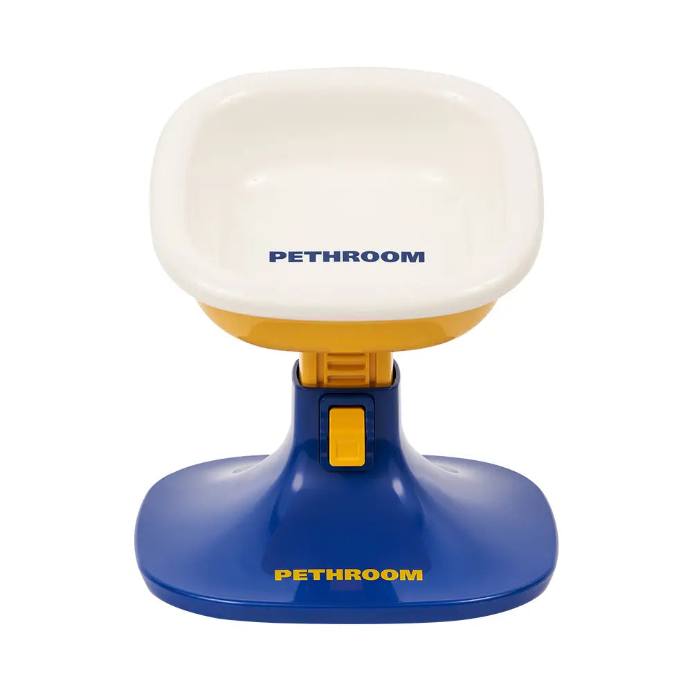 PETHROOM Adjustable Height Pet Feeding Stand with Non-Slip Base & Durable Ceramic Bowls for Dogs and Cats