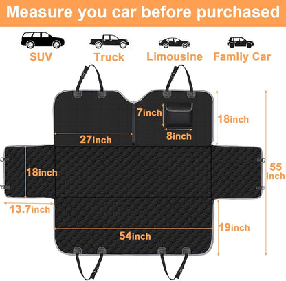 Ultimate 2026 Heavy Duty Waterproof Dog Car Seat Cover - Scratch-Resistant Hammock for Sedans, Trucks & SUVs - Standard Black Protection for Your Furry Friend