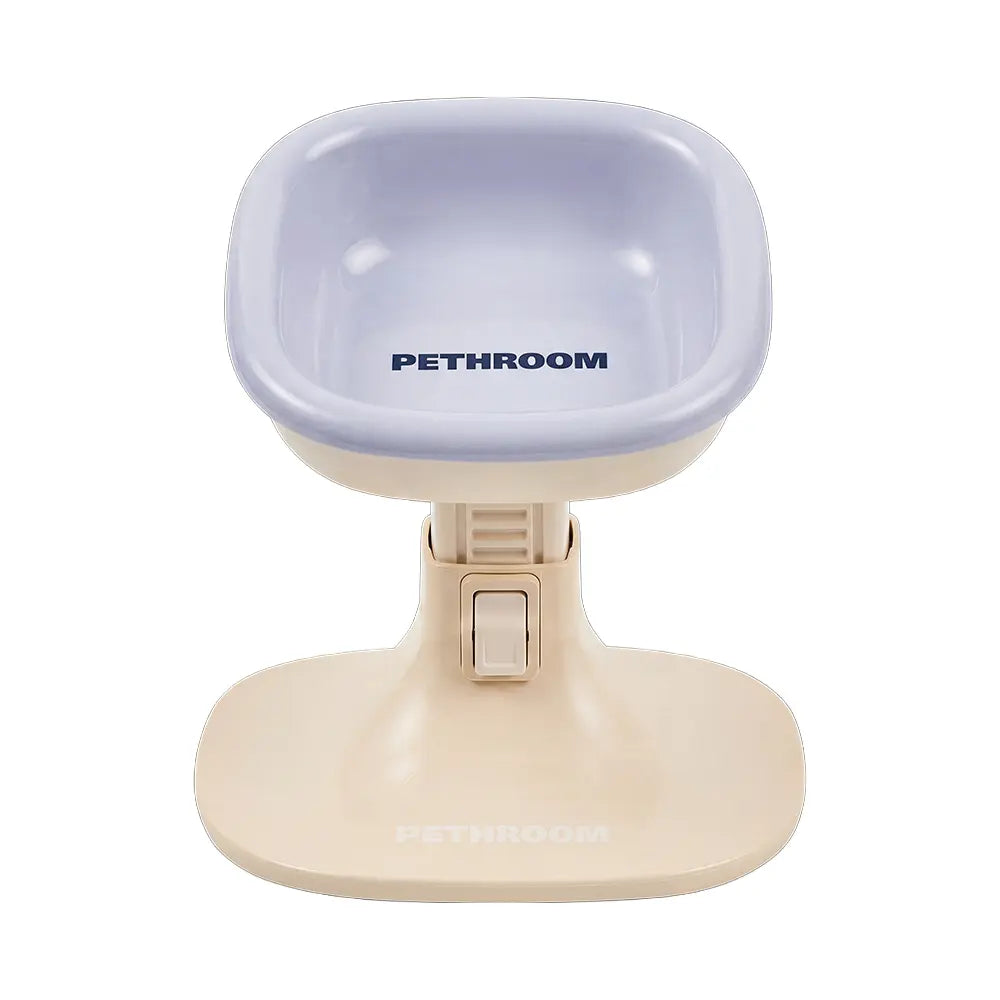 PETHROOM Adjustable Height Pet Feeding Stand with Non-Slip Base & Durable Ceramic Bowls for Dogs and Cats