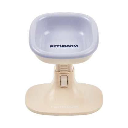 PETHROOM Adjustable Height Pet Feeding Stand with Non-Slip Base & Durable Ceramic Bowls for Dogs and Cats