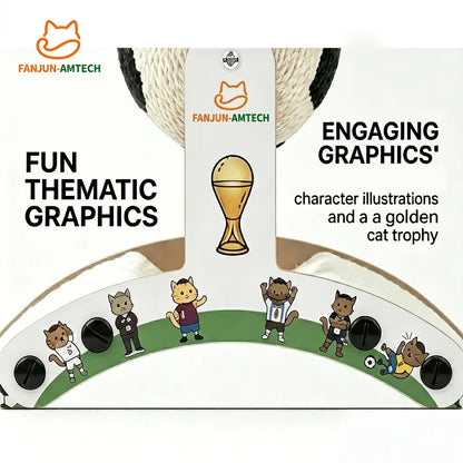 Durable Soccer Ball Cat Scratching Post - Upgraded Corrugated Cardboard Arch Bridge for Fun Indoor Play!