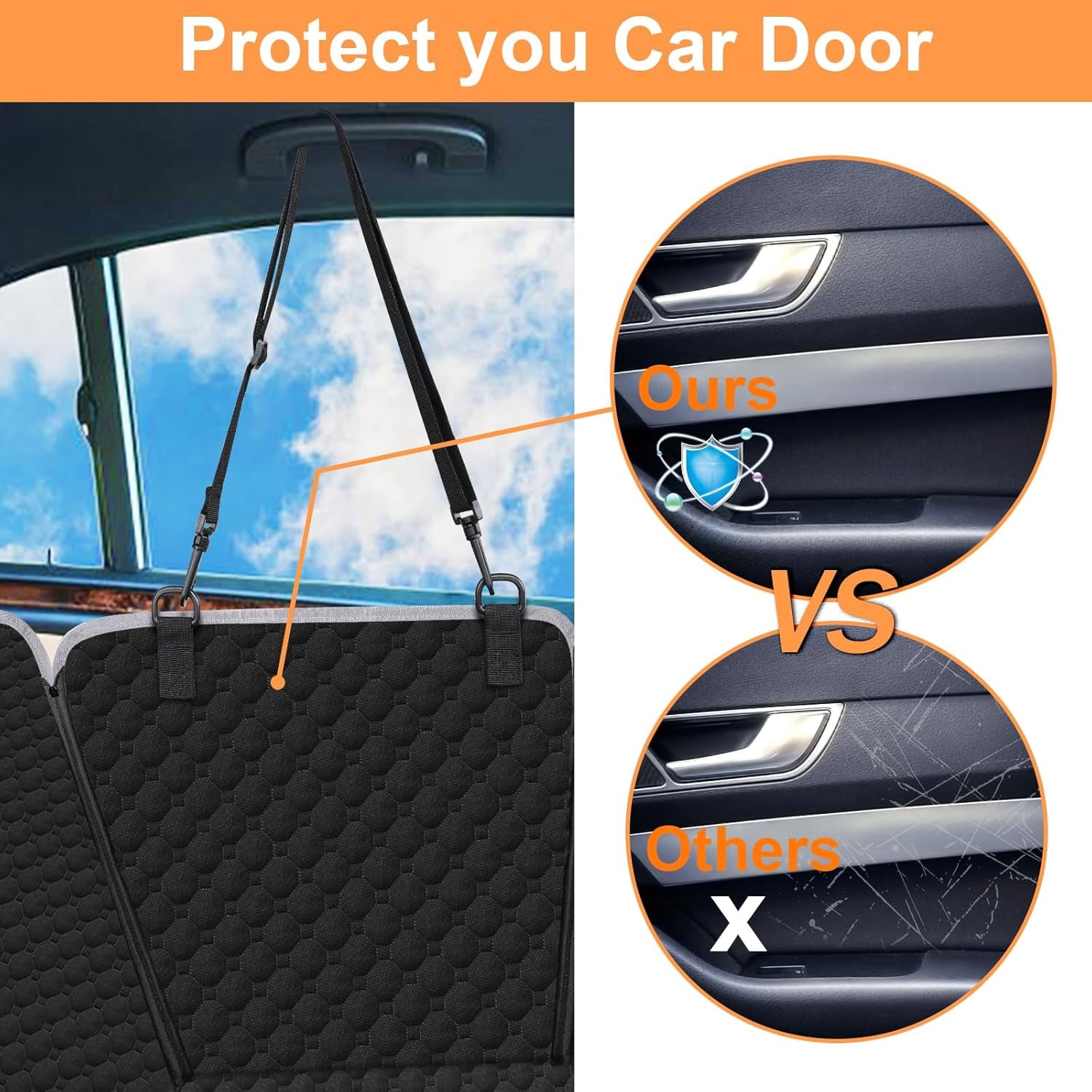 Ultimate 2026 Heavy Duty Waterproof Dog Car Seat Cover - Scratch-Resistant Hammock for Sedans, Trucks & SUVs - Standard Black Protection for Your Furry Friend