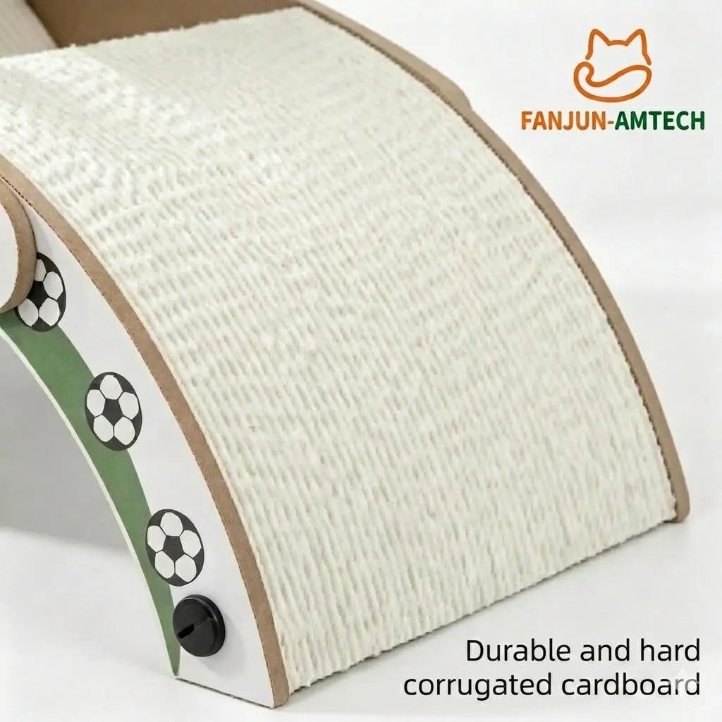 Durable Soccer Ball Cat Scratching Post - Upgraded Corrugated Cardboard Arch Bridge for Fun Indoor Play!