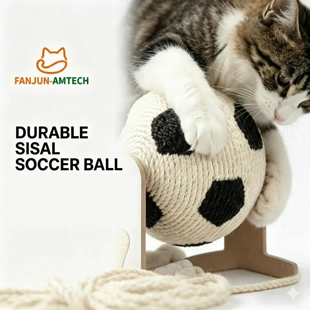 Durable Soccer Ball Cat Scratching Post - Upgraded Corrugated Cardboard Arch Bridge for Fun Indoor Play!