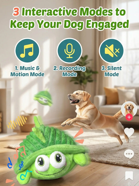 Interactive Motion-Activated Dog Ball – USB Rechargeable Squeaky Toy for All Dog Sizes, Perfect for Indoor & Outdoor Play!
