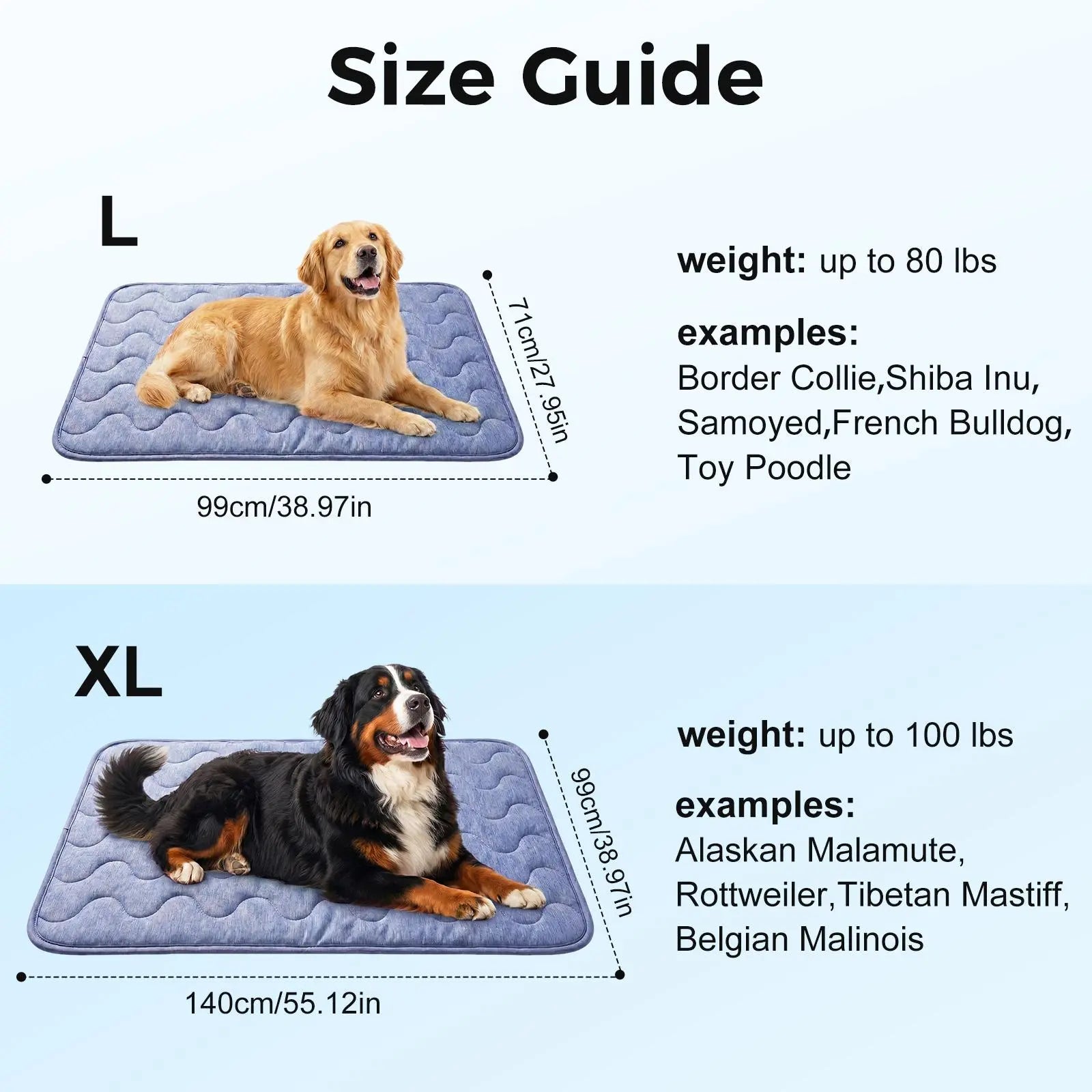 Premium Dog Cooling Pad - Thin & Thick Options, Q-MAX>0.4, Washable, No Gel/Electric, Non-Slip Nylon, Stylish Geometric & Classic Designs, Perfect for Outdoor & Tile Use, Ideal Summer Crate Bed for Large Dogs