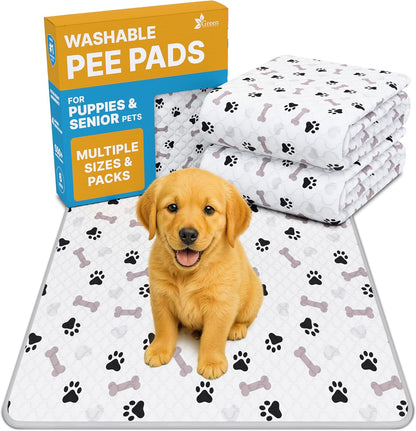 Premium Washable Dog Pee Pads - Waterproof, Reusable, Anti-Slip Training Pads for Puppies (Pack of 6 - 30x34)
