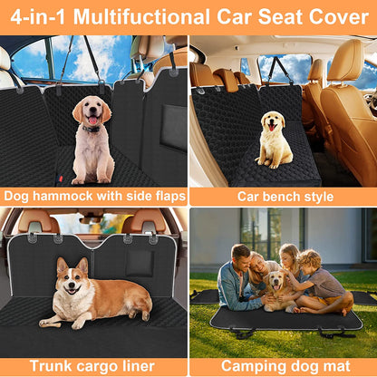 Ultimate 2026 Heavy Duty Waterproof Dog Car Seat Cover - Scratch-Resistant Hammock for Sedans, Trucks & SUVs - Standard Black Protection for Your Furry Friend