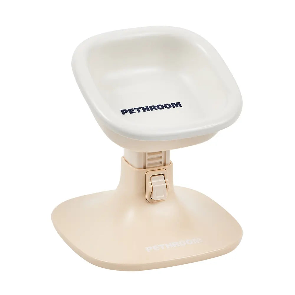PETHROOM Adjustable Height Pet Feeding Stand with Non-Slip Base & Durable Ceramic Bowls for Dogs and Cats