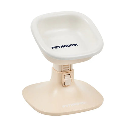 PETHROOM Adjustable Height Pet Feeding Stand with Non-Slip Base & Durable Ceramic Bowls for Dogs and Cats